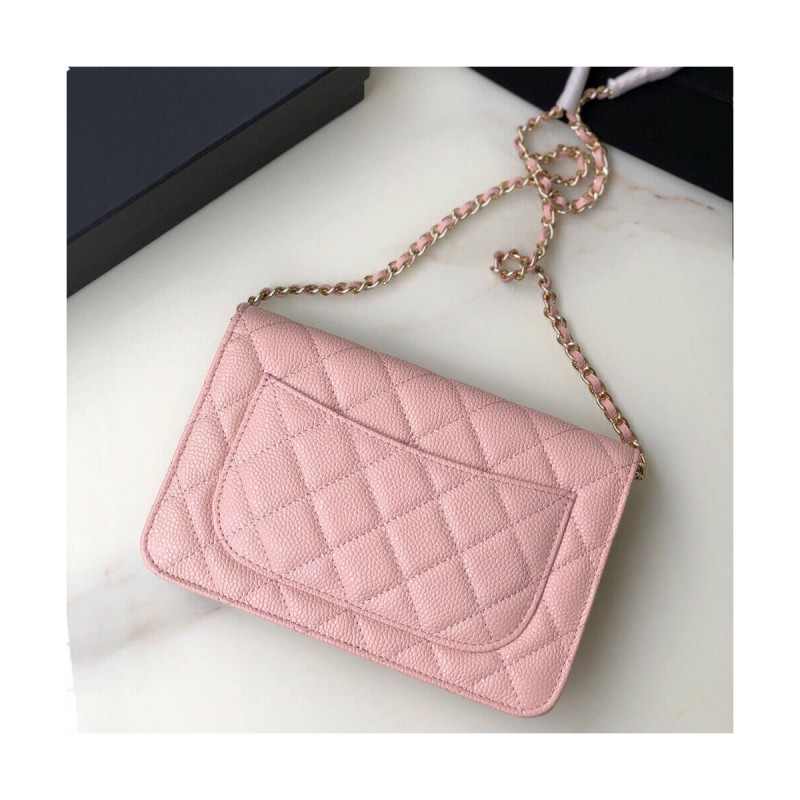 Chanel Caviar Quilted Wallet On Chain Woc A33814