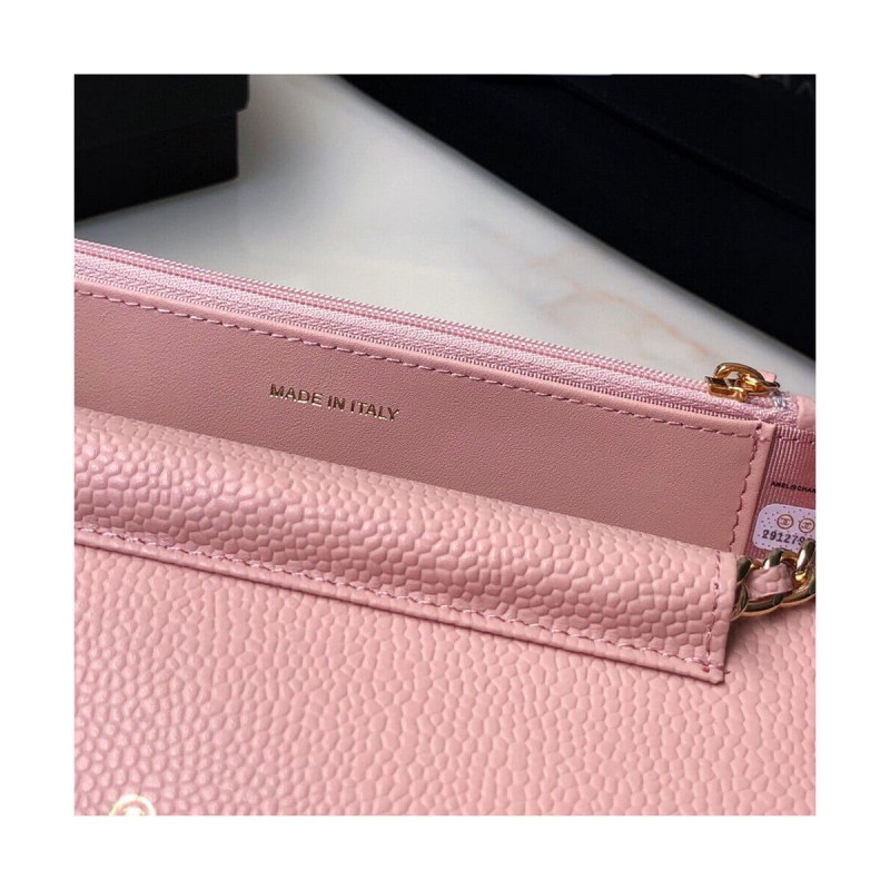 Chanel Caviar Quilted Wallet On Chain Woc A33814