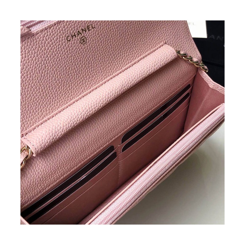 Chanel Caviar Quilted Wallet On Chain Woc A33814