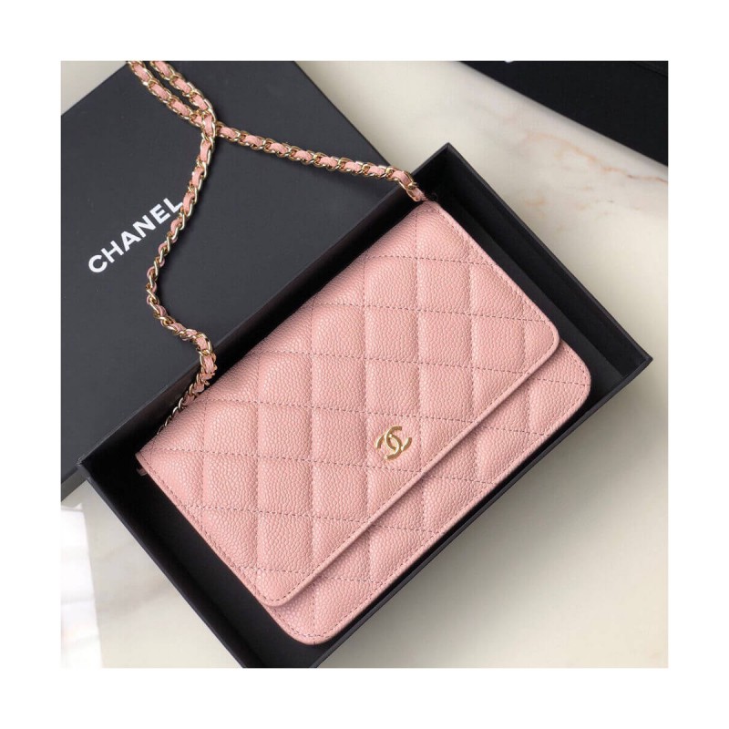 Chanel Caviar Quilted Wallet On Chain Woc A33814