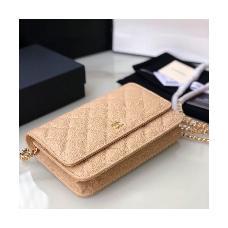 Chanel Caviar Quilted Wallet On Chain Woc A33814