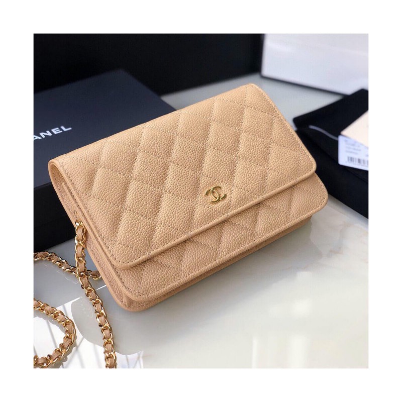 Chanel Caviar Quilted Wallet On Chain Woc A33814