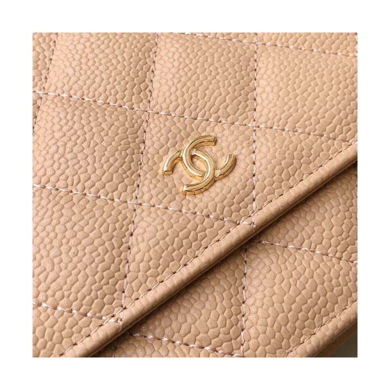 Chanel Caviar Quilted Wallet On Chain Woc A33814