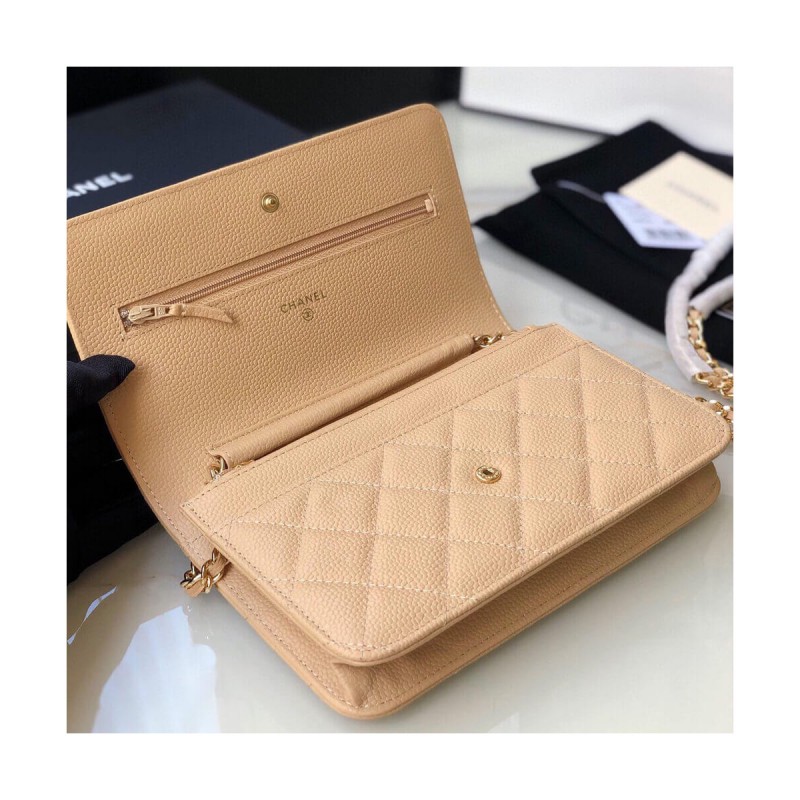 Chanel Caviar Quilted Wallet On Chain Woc A33814