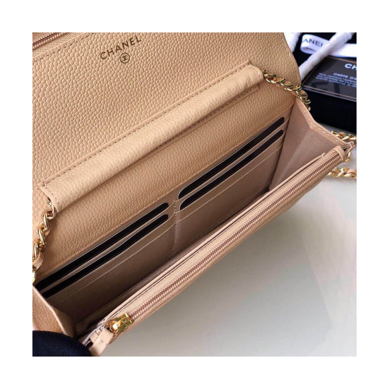 Chanel Caviar Quilted Wallet On Chain Woc A33814