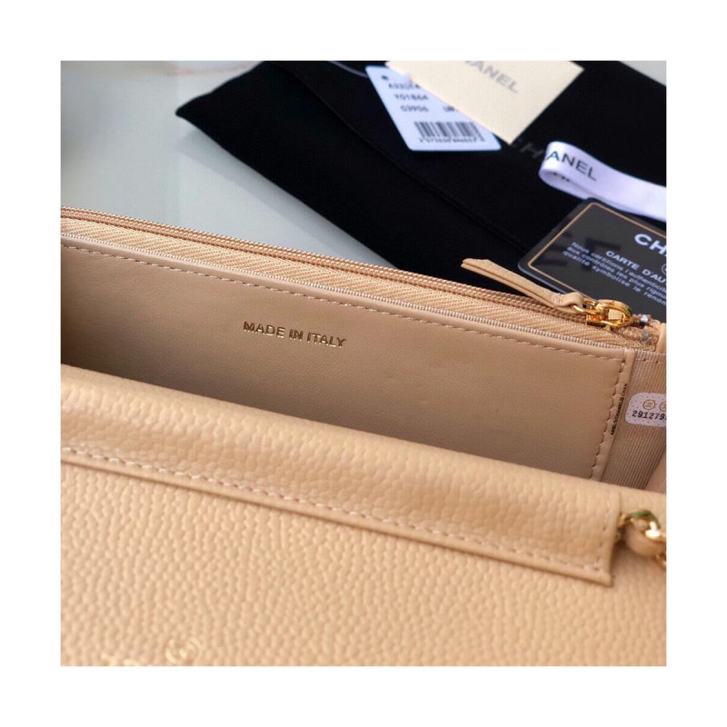 Chanel Caviar Quilted Wallet On Chain Woc A33814