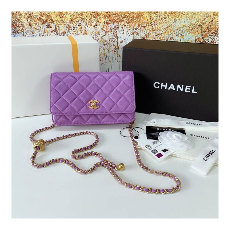 Chanel WOC With CC Details On Strap AP1450 in Lambskin