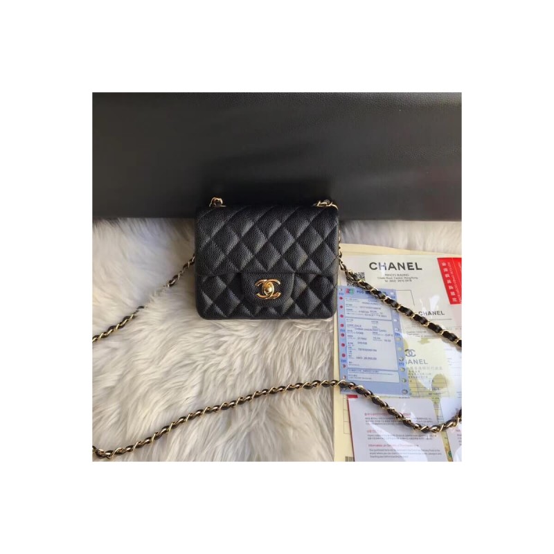 Chanel Caviar Leathe 17cm Classic Flap Bag 1115