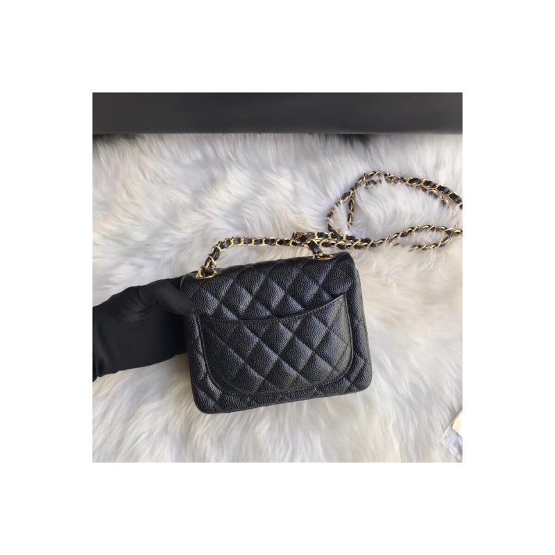 Chanel Caviar Leathe 17cm Classic Flap Bag 1115