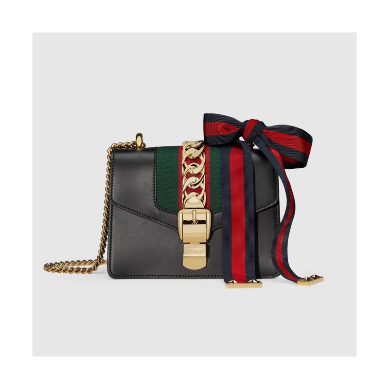 Gucci Sylvie Leather Mini Chain Bag 431666