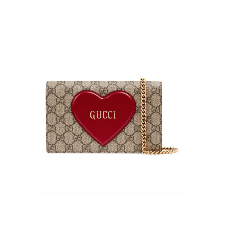 Gucci Valentine&#039;s Day Chain Card Case Wallet 648948
