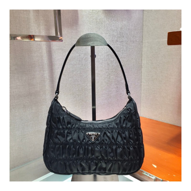 Prada Re-Edition 2005 Nylon And Saffiano Leather Hobo Bag 1NE204