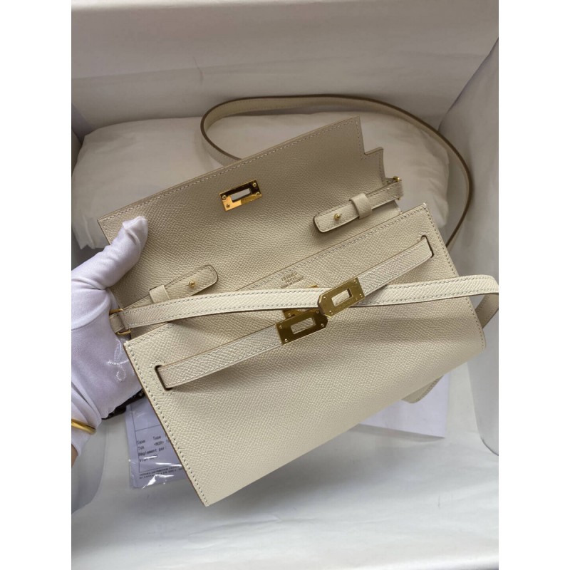 Hermes Kelly Wallet to Go Woc 499041 White