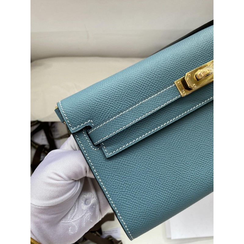 Hermes Kelly Wallet to Go Woc 499041 Blue