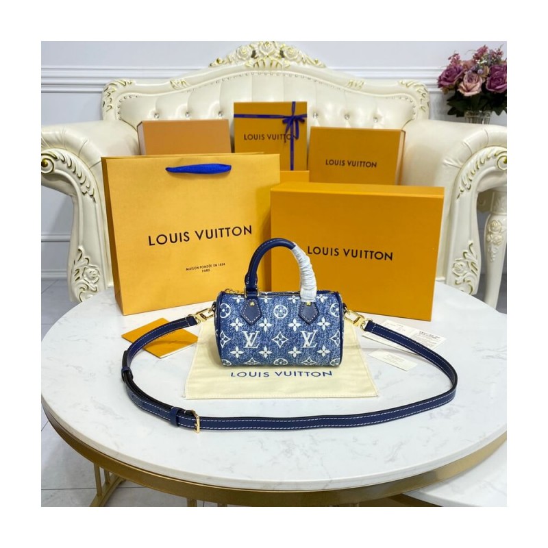 Louis Vuitton Monogram Jacquard Denim Nano Speedy M81168 M81213