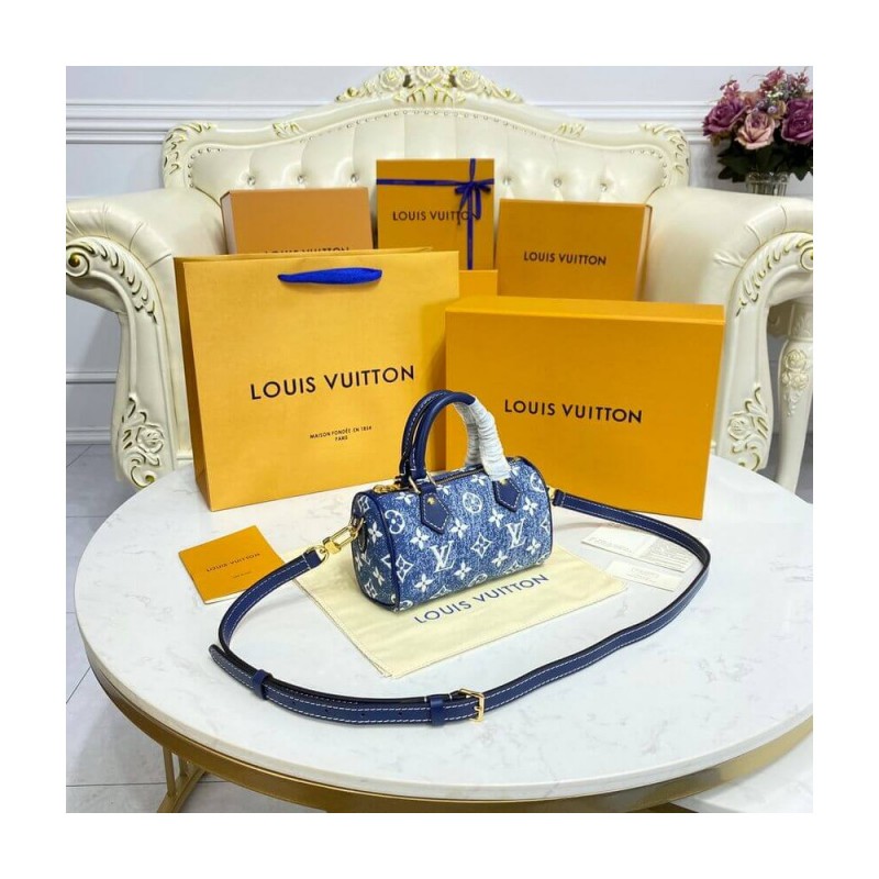 Louis Vuitton Monogram Jacquard Denim Nano Speedy M81168 M81213