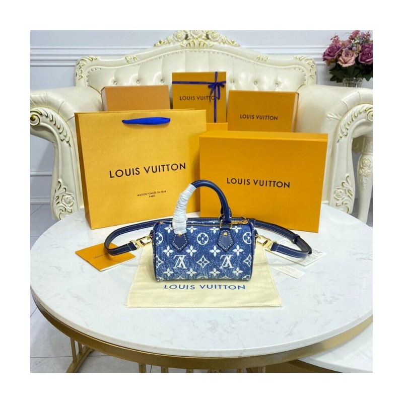 Louis Vuitton Monogram Jacquard Denim Nano Speedy M81168 M81213