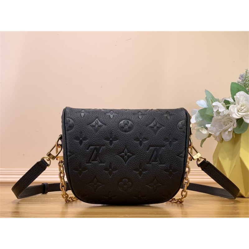 Louis Vuitton Monogram Empreinte Leather Small Leather Goods Chain Wallets Mini Bumbag M46917