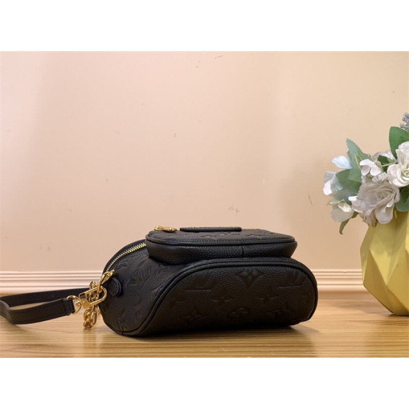 Louis Vuitton Monogram Empreinte Leather Small Leather Goods Chain Wallets Mini Bumbag M46917