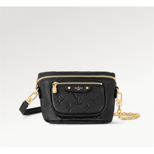 Louis Vuitton Monogram Empreinte Leather Small Leather Goods Chain Wallets Mini Bumbag M46917