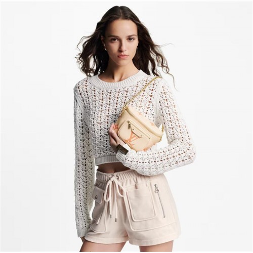 Louis Vuitton Monogram Empreinte Leather Small Leather Goods Chain Wallets Mini Bumbag M82208