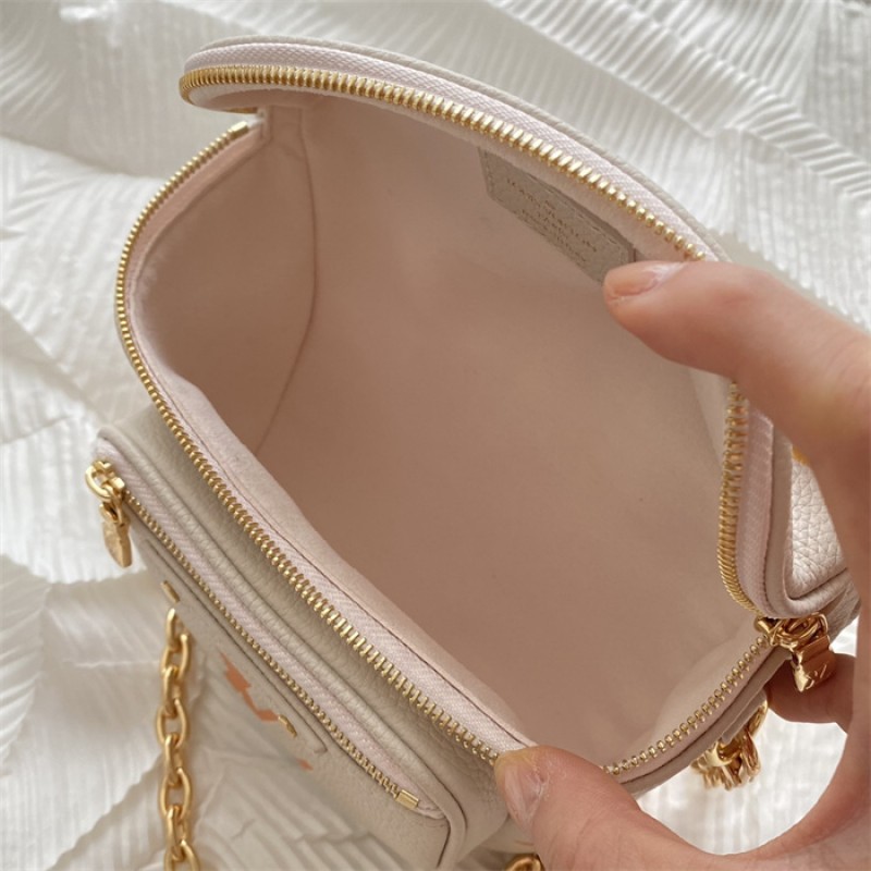 Louis Vuitton Monogram Empreinte Leather Small Leather Goods Chain Wallets Mini Bumbag M82208