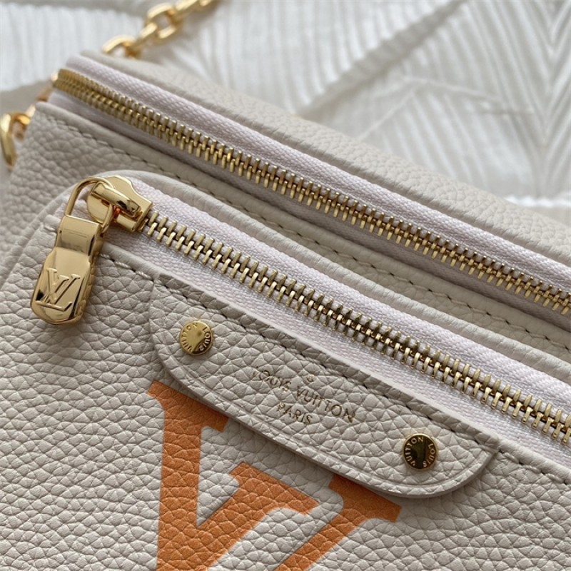Louis Vuitton Monogram Empreinte Leather Small Leather Goods Chain Wallets Mini Bumbag M82208