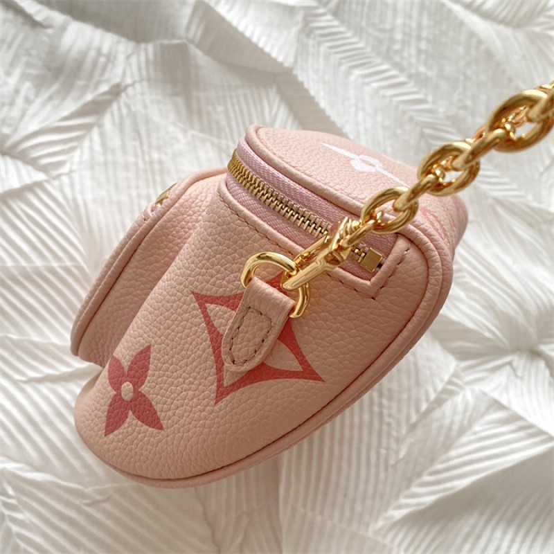 Louis Vuitton Monogram Empreinte Leather Small Leather Goods Chain Wallets Mini Bumbag M82347