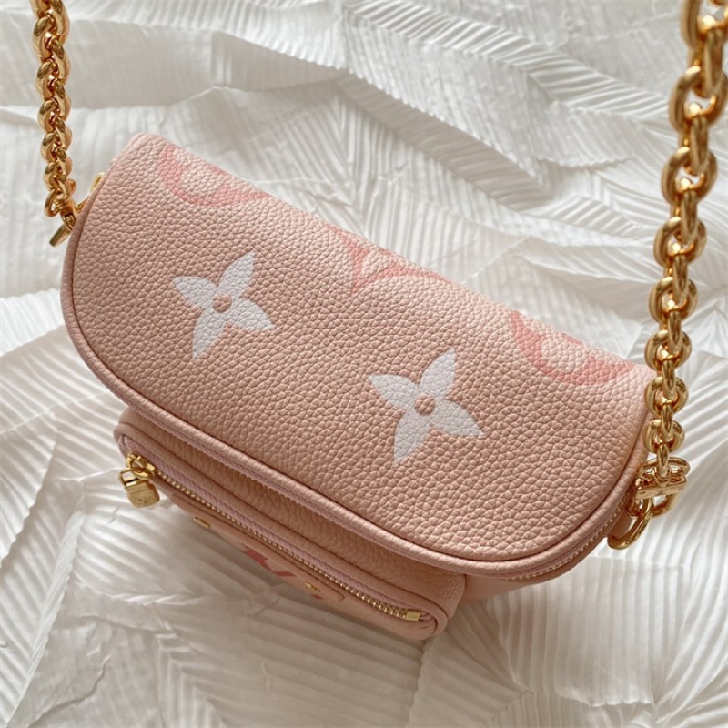 Louis Vuitton Monogram Empreinte Leather Small Leather Goods Chain Wallets Mini Bumbag M82347