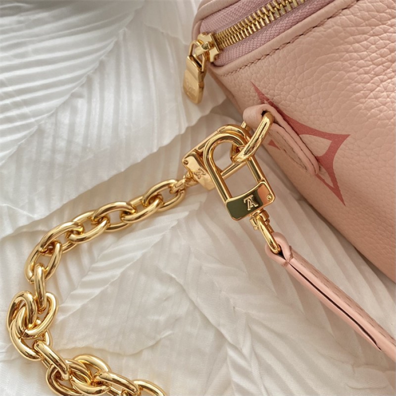 Louis Vuitton Monogram Empreinte Leather Small Leather Goods Chain Wallets Mini Bumbag M82347