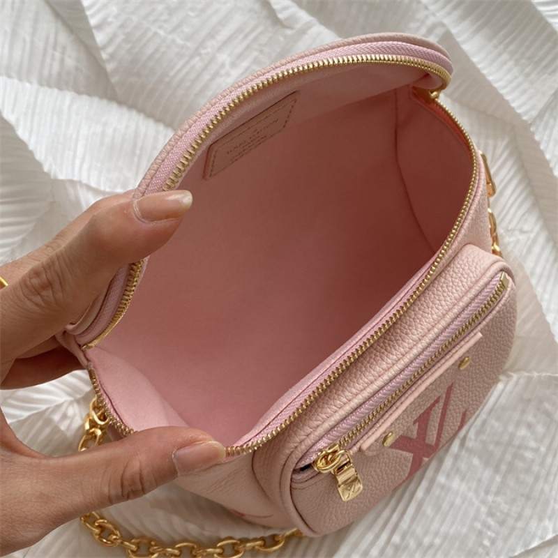 Louis Vuitton Monogram Empreinte Leather Small Leather Goods Chain Wallets Mini Bumbag M82347