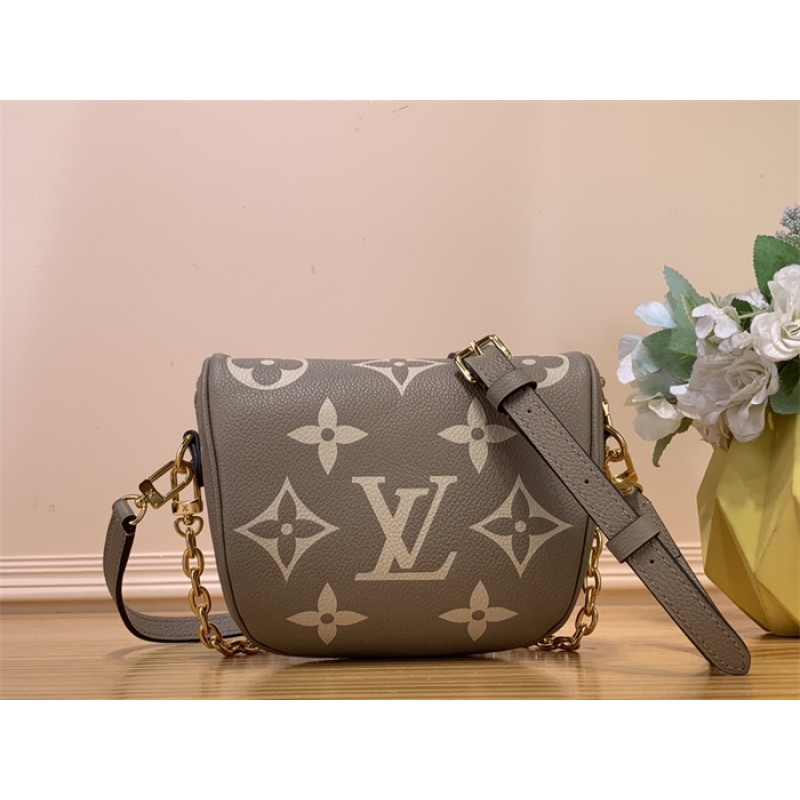 Louis Vuitton Bicolor Monogram Empreinte Leather Small Leather Goods Chain Wallets Mini Bumbag M83275