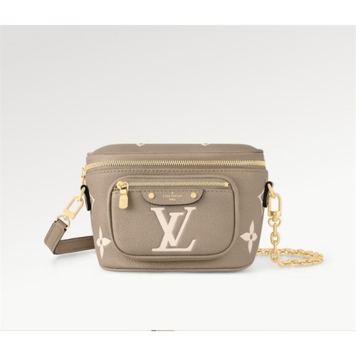 Louis Vuitton Bicolor Monogram Empreinte Leather Small Leather Goods Chain Wallets Mini Bumbag M83275