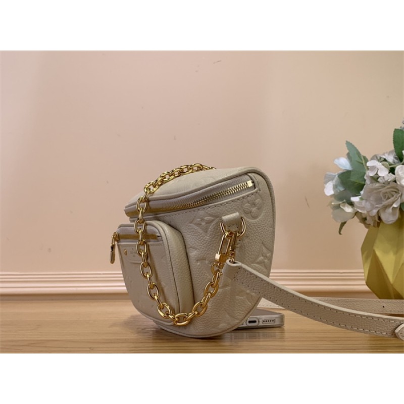 Louis Vuitton Monogram Empreinte Leather Small Leather Goods Chain Wallets Mini Bumbag M83275