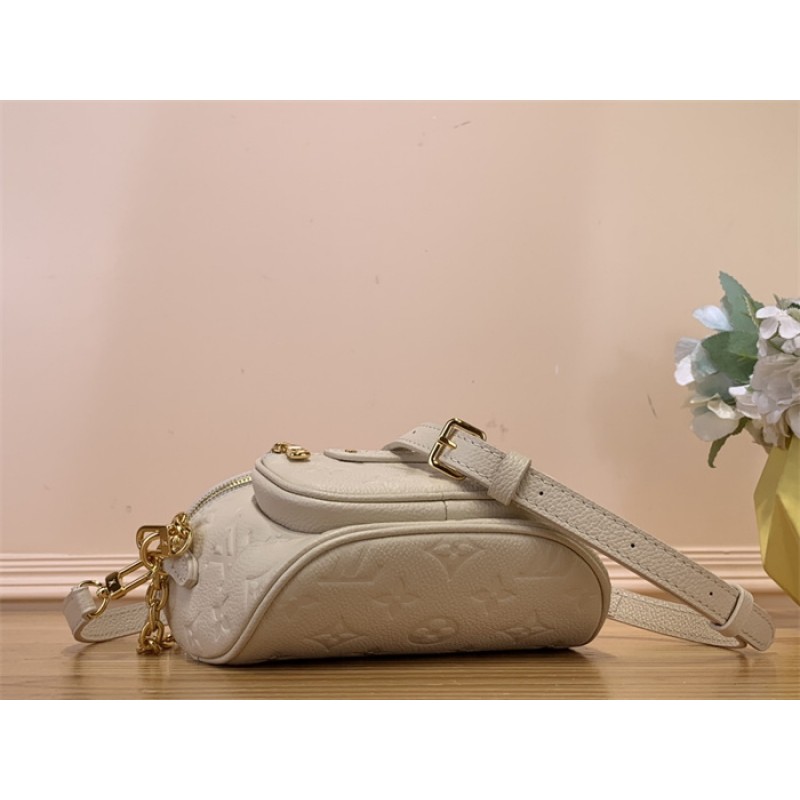 Louis Vuitton Monogram Empreinte Leather Small Leather Goods Chain Wallets Mini Bumbag M83275