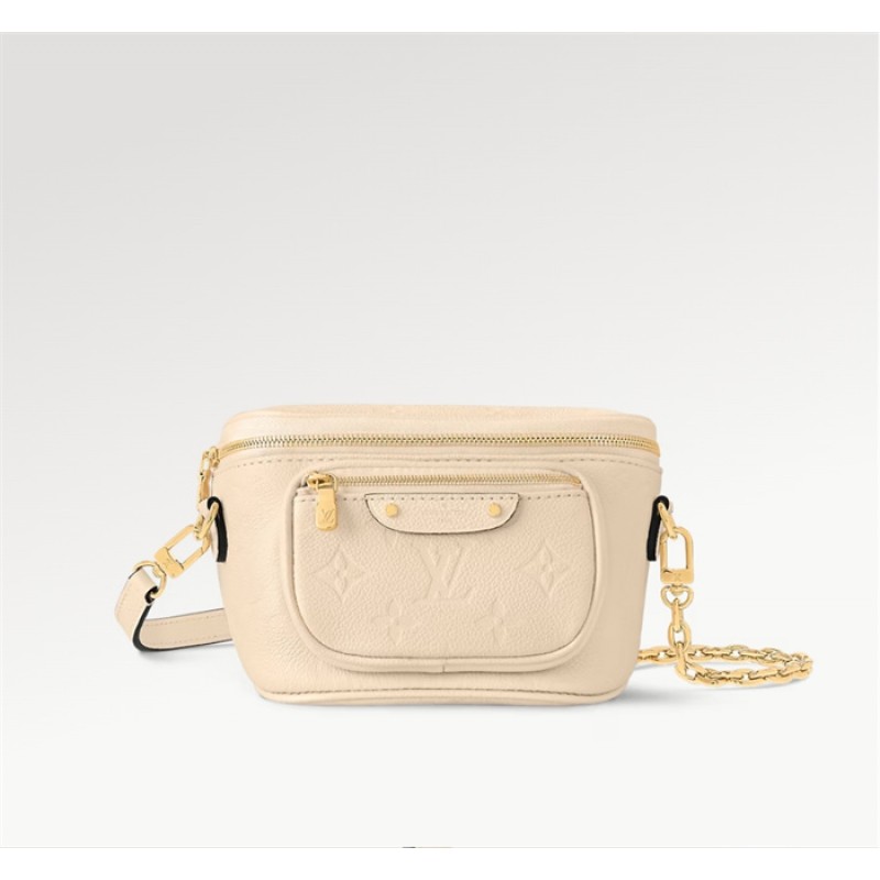 Louis Vuitton Monogram Empreinte Leather Small Leather Goods Chain Wallets Mini Bumbag M83275