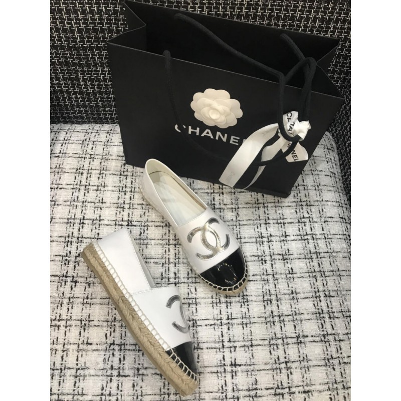 Chanel Patent Calfskin &amp; Metallic Goatskin Espadrilles G29762