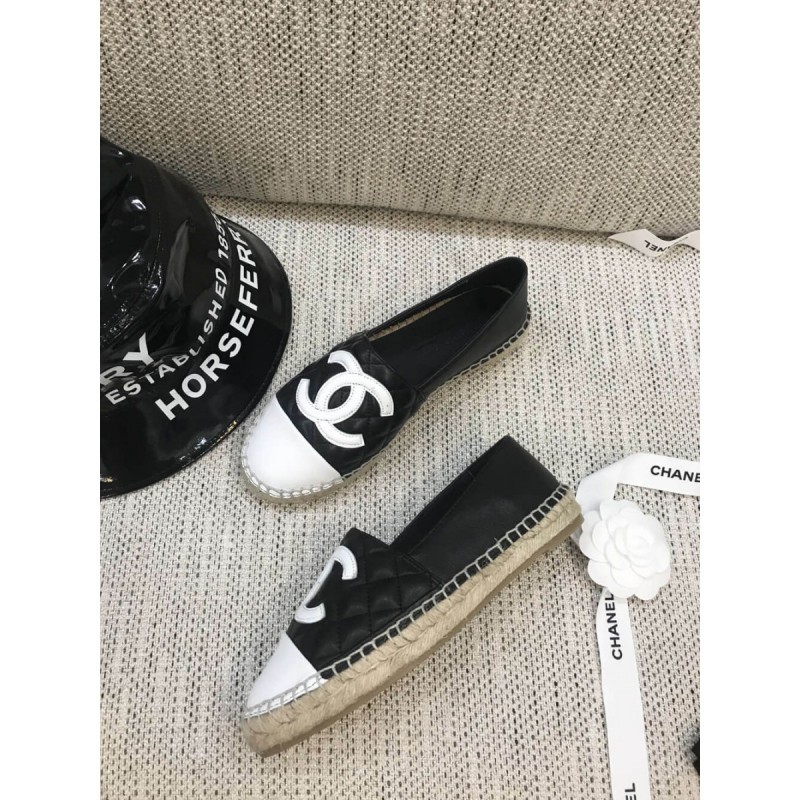 Chanel CC Quilted Espadrilles G29762 Black/8White