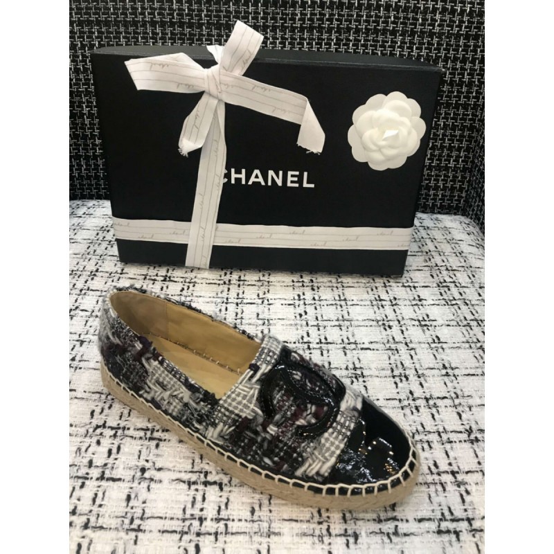 Chanel Multicolor Tweed &amp; Patent Calfskin Espadrilles G29762