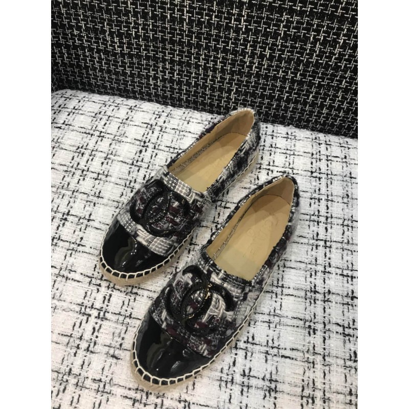 Chanel Multicolor Tweed &amp; Patent Calfskin Espadrilles G29762
