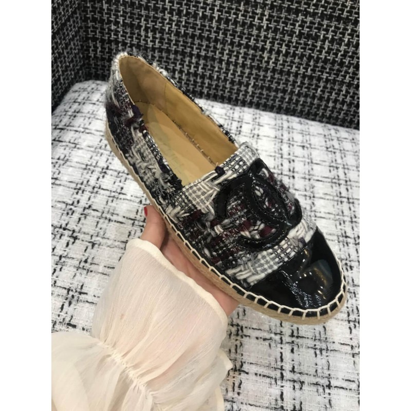 Chanel Multicolor Tweed &amp; Patent Calfskin Espadrilles G29762