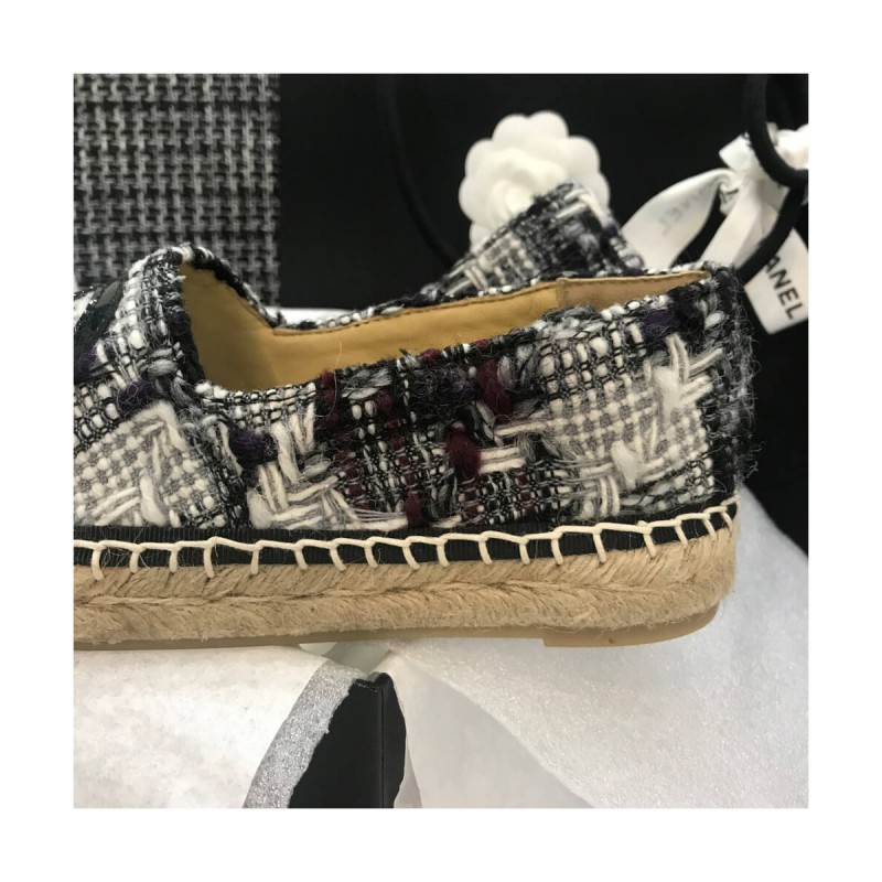 Chanel Multicolor Tweed &amp; Patent Calfskin Espadrilles G29762