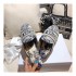 Christian Dior Off Toile De Jouy Canvas Embroidered Cotton Mule KCB608