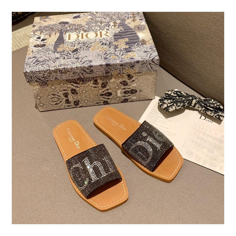 Christian Dior Logo Leather Mule D20602