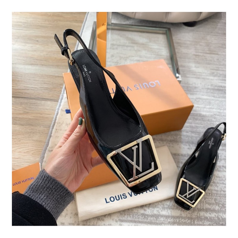 Louis Vuitton 5.5cm Madeleine Slingback Pump 1A646Z Black