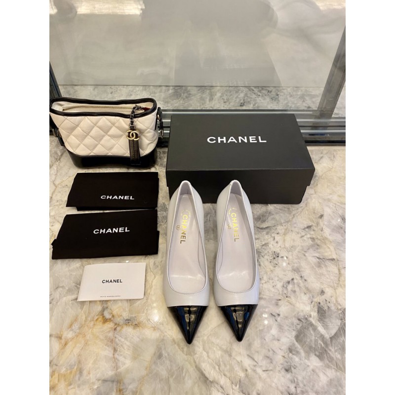 Chanel Lambskin &amp; Grosgrain 8.5cm Heel Pumps G35536