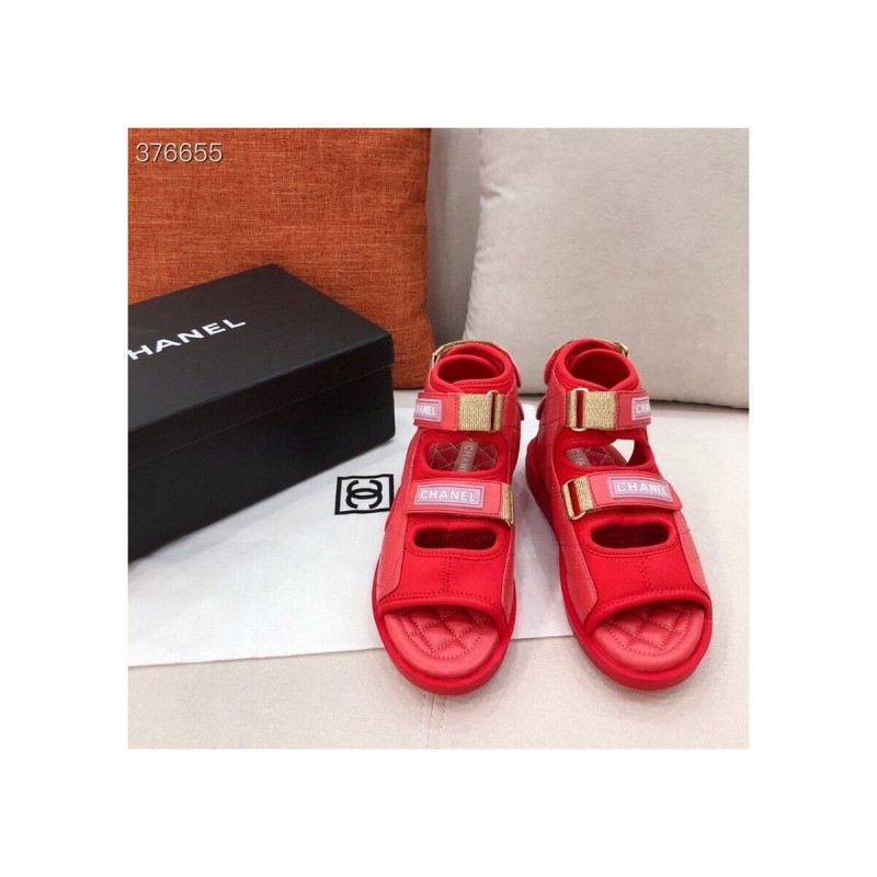 Chanel Goatskin with Fabric Sandals G37231