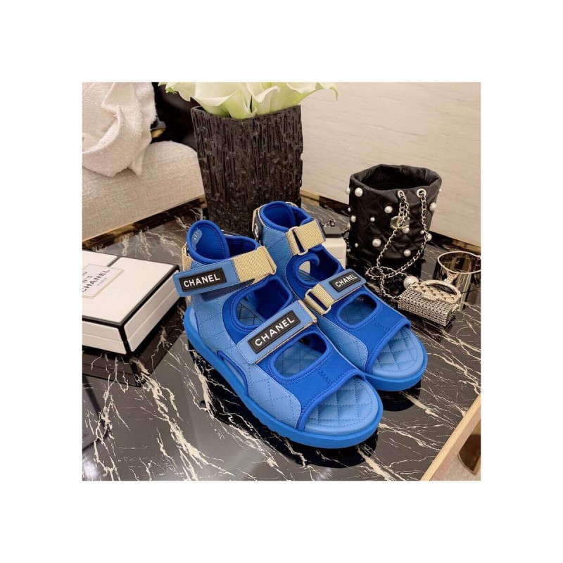 Chanel Goatskin with Fabric Sandals G37231