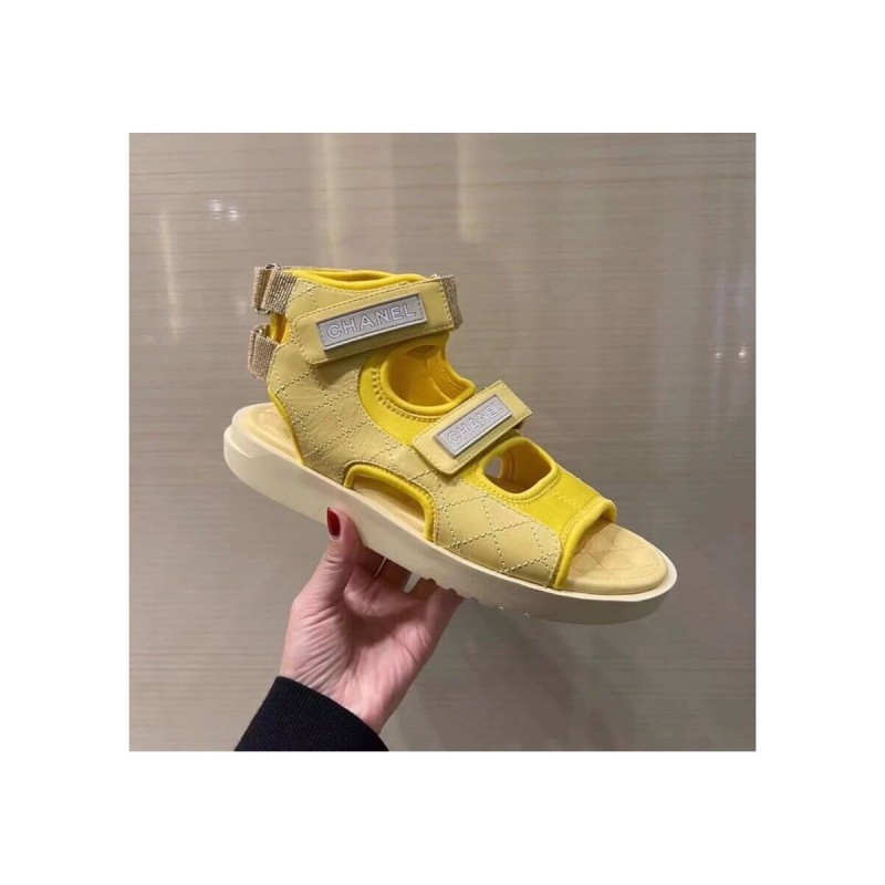 Chanel Goatskin with Fabric Sandals G37231