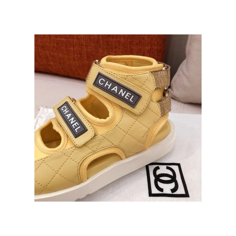 Chanel Goatskin with Fabric Sandals G37231